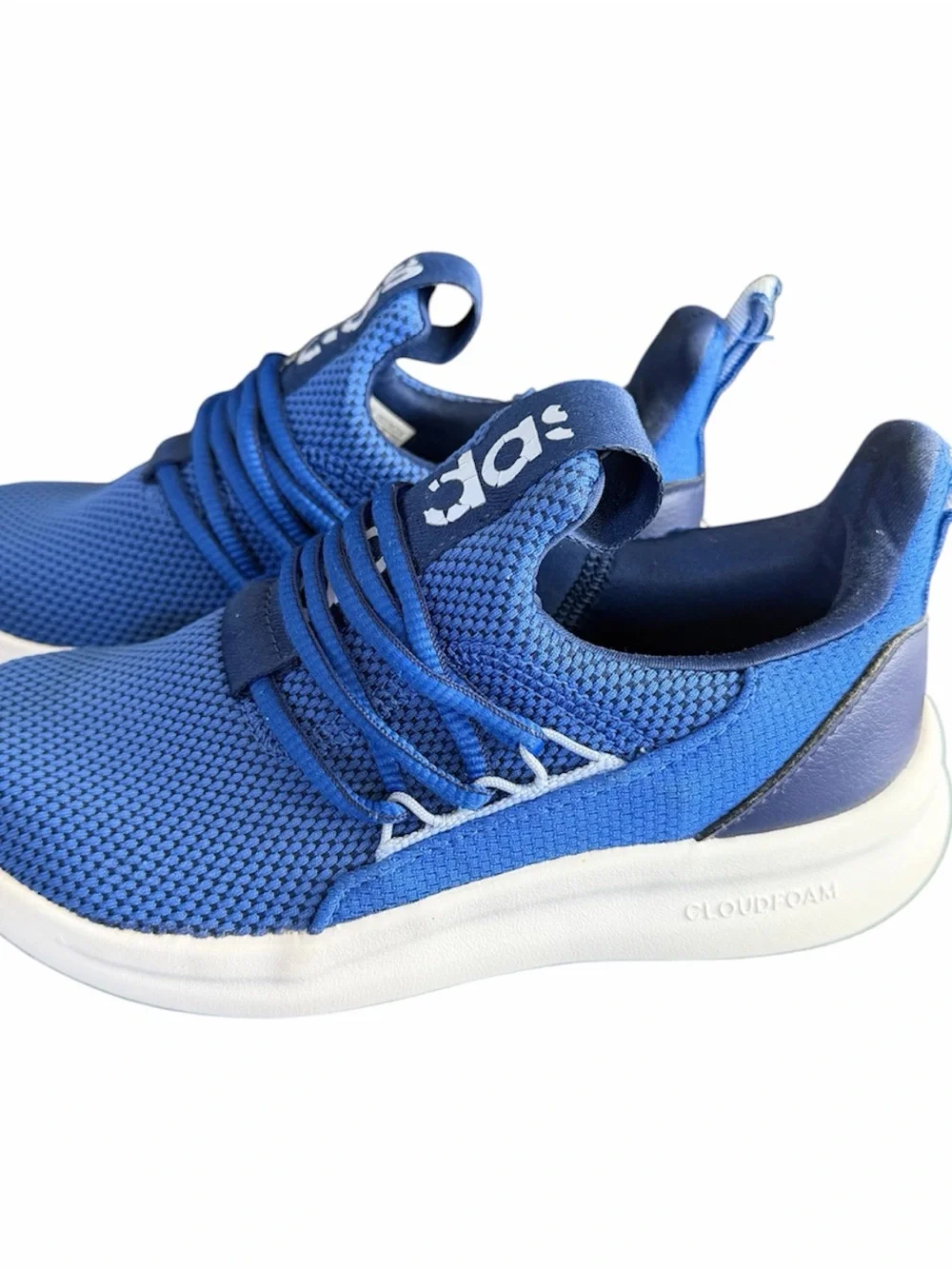 Adidas Cloudfoam Lite Racer Adapt 7.0 Kids' Shoes-Royal Blue/White
